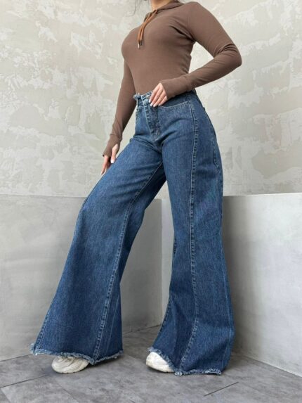 شلوار شافل ابی تیره  کد 4106