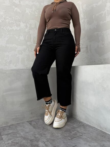 شلوار واید لگ مشکی کد محصول : ۴۱۳۸