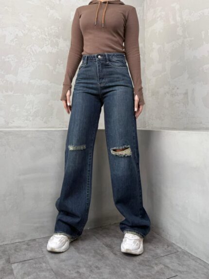 شلوار نیم بگ زانو زاپ کد محصول : ۴۱۴۵